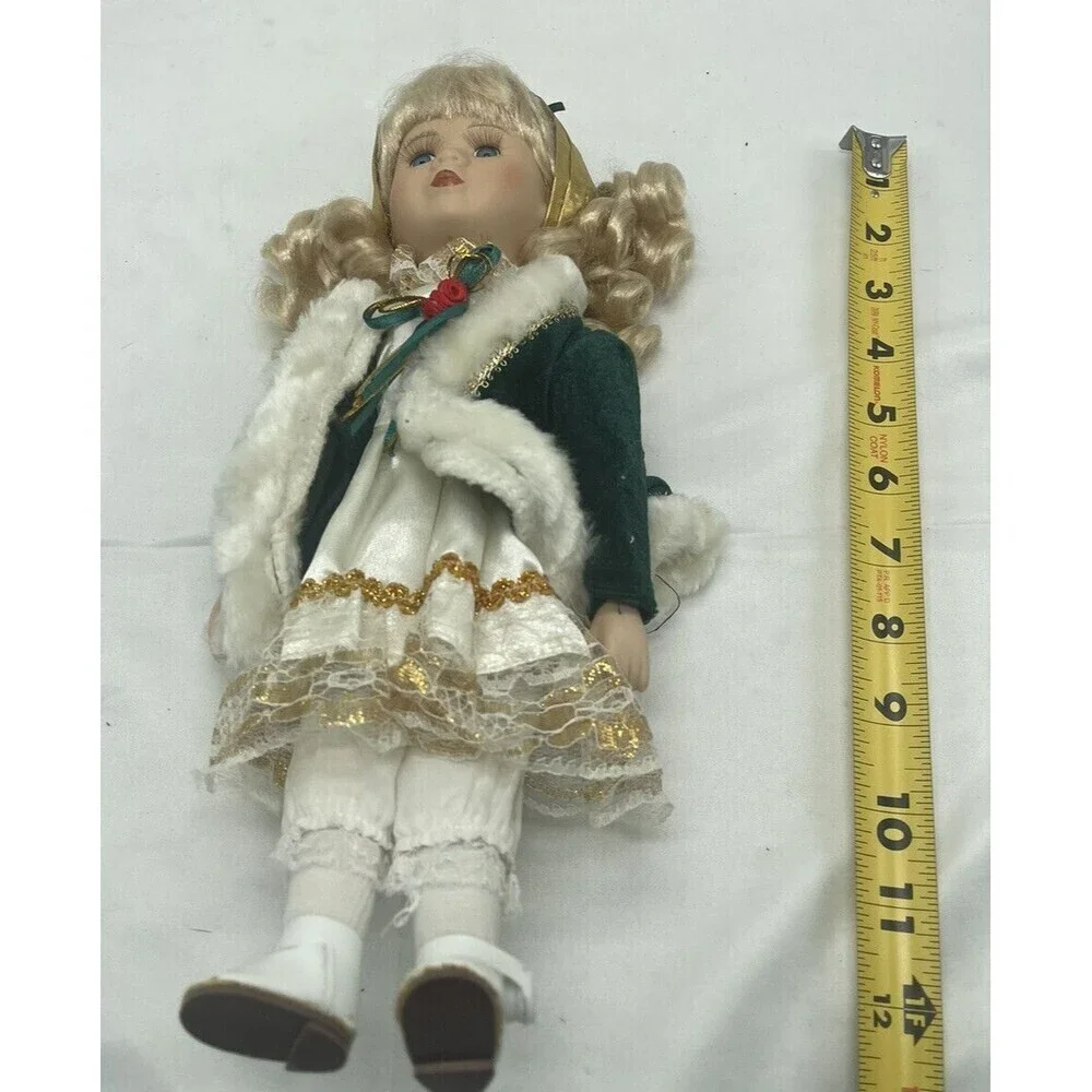1990s Duck House Christmas Noel Porcelain Doll 14 Inch